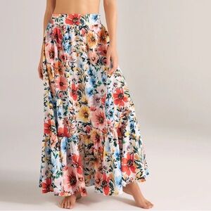 NWT COSITA LINDA beachwear melody Floral Maxi Skirt size medium